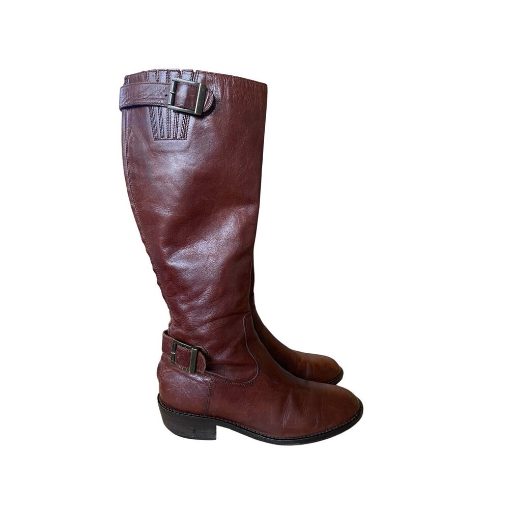 Saks Fifth Avenue 6 Tall Leather Riding Boots Vintage 70s Made in Italy Brown 36 - Picture 6 of 11